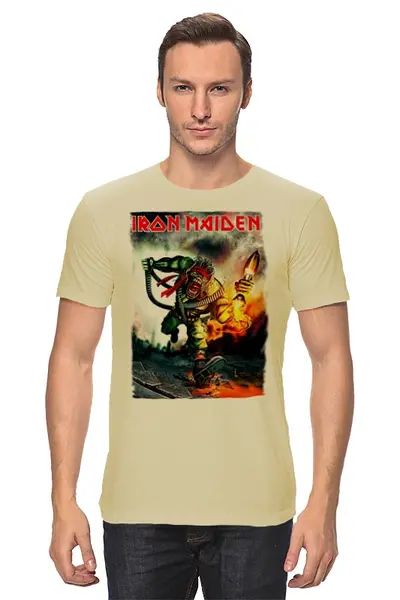Заказать мужскую футболку в Москве. Футболка классическая Iron Maiden от Leichenwagen - готовые дизайны и нанесение принтов.
