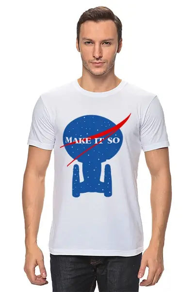 Заказать мужскую футболку в Москве. Футболка классическая Звездный Путь (Star Trek) от fanart - готовые дизайны и нанесение принтов.