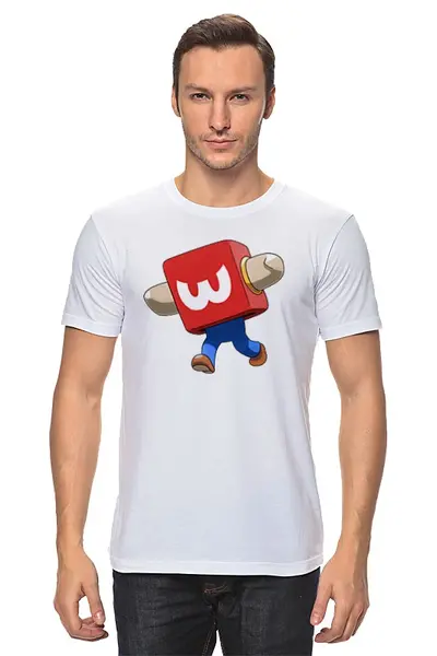 Заказать мужскую футболку в Москве. Футболка классическая Марио  от aleks_say - готовые дизайны и нанесение принтов.