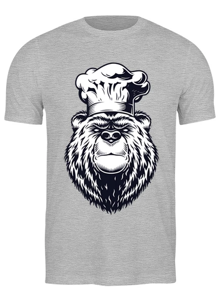 Заказать мужскую футболку в Москве. Футболка классическая Медведь повар от skynatural - готовые дизайны и нанесение принтов.