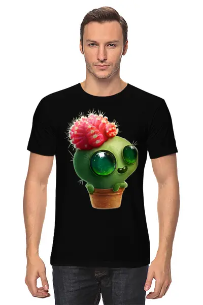 Заказать мужскую футболку в Москве. Футболка классическая Funny cactus от Дана Столыпина - готовые дизайны и нанесение принтов.