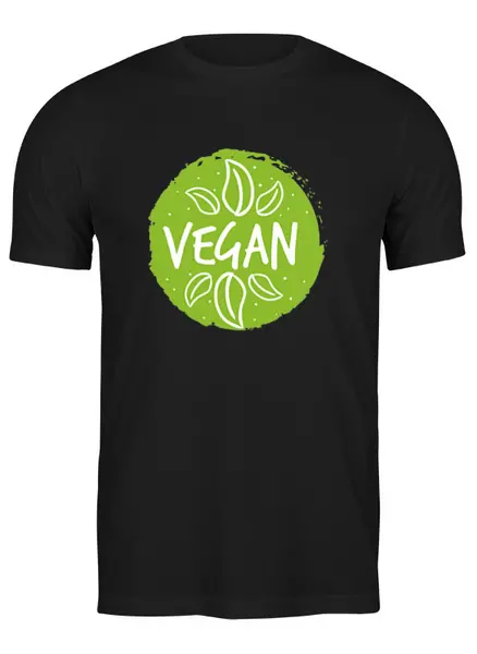 Заказать мужскую футболку в Москве. Футболка классическая Веган от vegan@thespaceway.info - готовые дизайны и нанесение принтов.