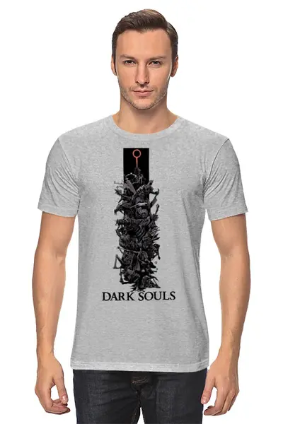 Заказать мужскую футболку в Москве. Футболка классическая Dark Souls от Mesk08 - готовые дизайны и нанесение принтов.