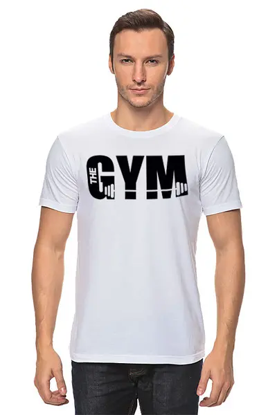 Заказать мужскую футболку в Москве. Футболка классическая The gym от Kostya  - готовые дизайны и нанесение принтов.