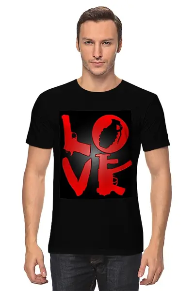 Заказать мужскую футболку в Москве. Футболка классическая Love - 1 от Vladec11 - готовые дизайны и нанесение принтов.