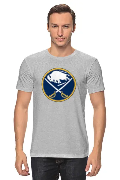 Заказать мужскую футболку в Москве. Футболка классическая Buffalo Sabres / NHL USA от KinoArt - готовые дизайны и нанесение принтов.