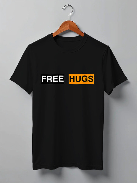 Заказать мужскую футболку в Москве. Футболка классическая FREE HUGS от Alex Foregly - готовые дизайны и нанесение принтов.