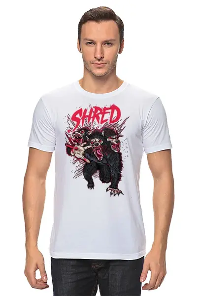 Заказать мужскую футболку в Москве. Футболка классическая SHRED от T-shirt print  - готовые дизайны и нанесение принтов.
