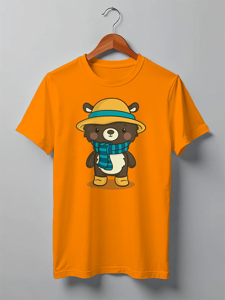 Заказать мужскую футболку в Москве. Футболка классическая Bear Here от oneredfoxstore@gmail.com - готовые дизайны и нанесение принтов.