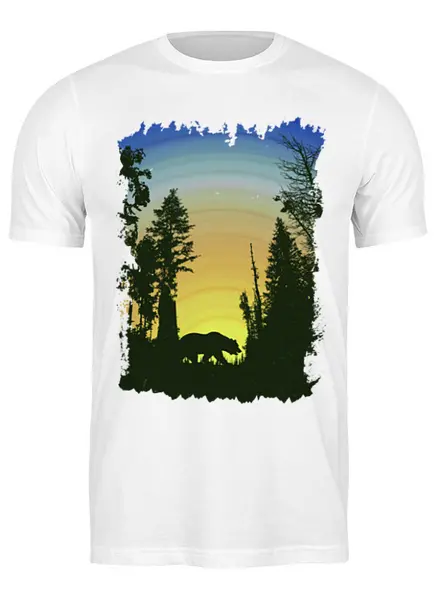 Заказать мужскую футболку в Москве. Футболка классическая Dark Forest от oneredfoxstore@gmail.com - готовые дизайны и нанесение принтов.