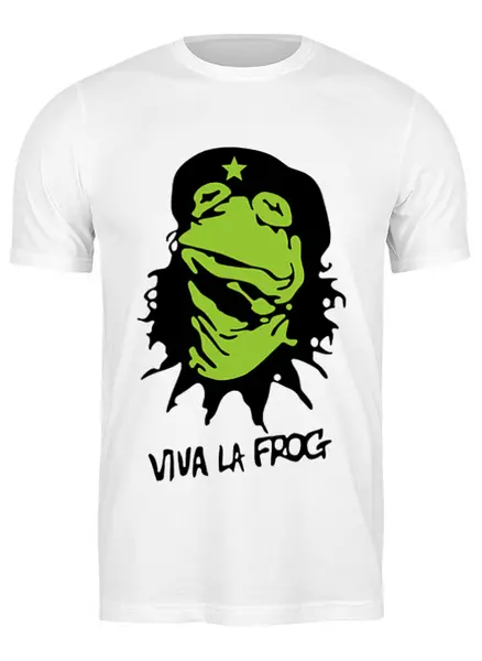 Заказать мужскую футболку в Москве. Футболка классическая Viva la frog от Елена  - готовые дизайны и нанесение принтов.