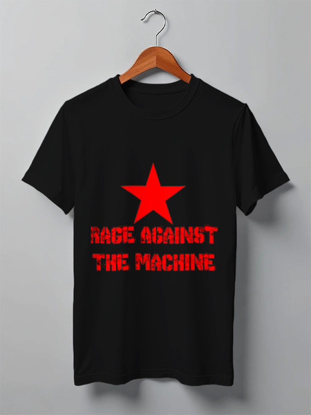 Заказать мужскую футболку в Москве. Футболка классическая Rage Against  The Mashine от FUN TO PLAY - готовые дизайны и нанесение принтов.