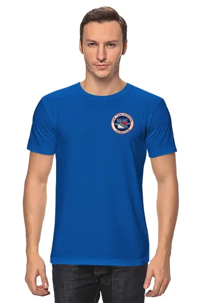 Заказать мужскую футболку в Москве. Футболка классическая New York Rangers от Александр Ветров - готовые дизайны и нанесение принтов.