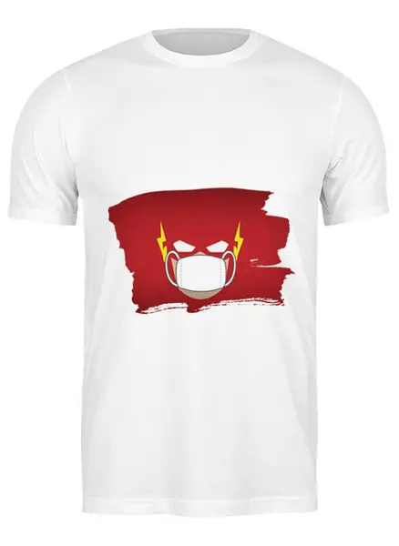 Заказать мужскую футболку в Москве. Футболка классическая Флэш (Коллекция: Герои носят маски) от GeekFox  - готовые дизайны и нанесение принтов.