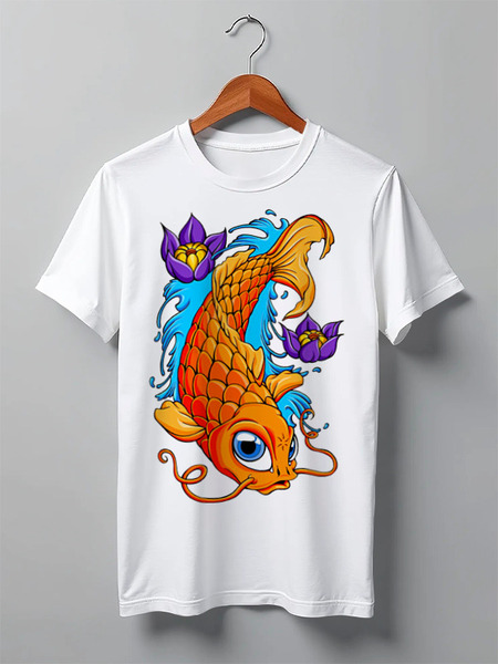 Заказать мужскую футболку в Москве. Футболка классическая Fish Art от Leichenwagen - готовые дизайны и нанесение принтов.