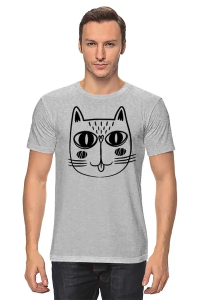 Заказать мужскую футболку в Москве. Футболка классическая Cats Here от oneredfoxstore@gmail.com - готовые дизайны и нанесение принтов.