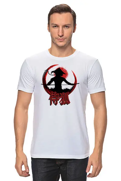 Заказать мужскую футболку в Москве. Футболка классическая Fox Ninja от oneredfoxstore@gmail.com - готовые дизайны и нанесение принтов.