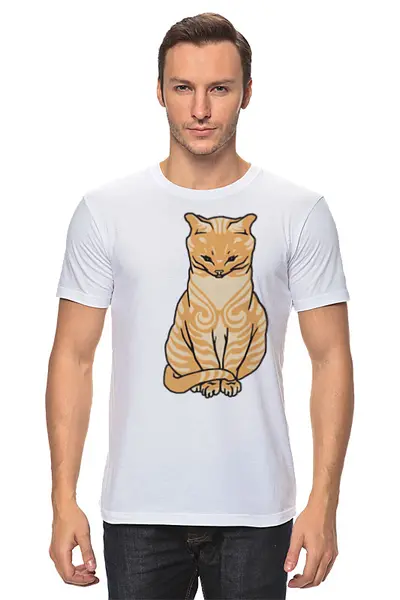 Заказать мужскую футболку в Москве. Футболка классическая Cats Here от oneredfoxstore@gmail.com - готовые дизайны и нанесение принтов.