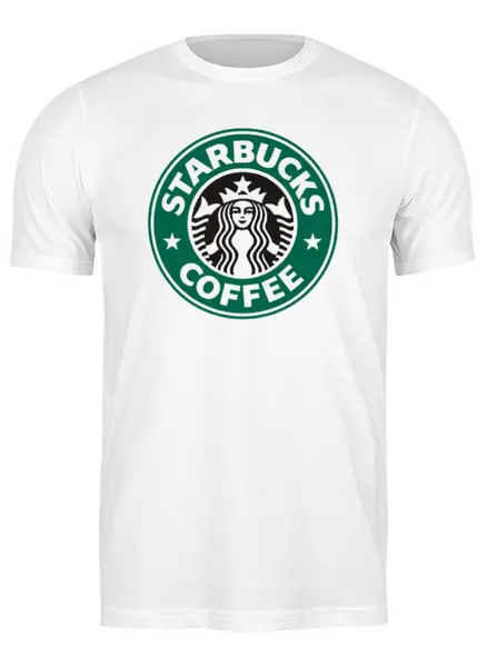 Заказать мужскую футболку в Москве. Футболка классическая Starbucks от Дмитрий Кротов - готовые дизайны и нанесение принтов.