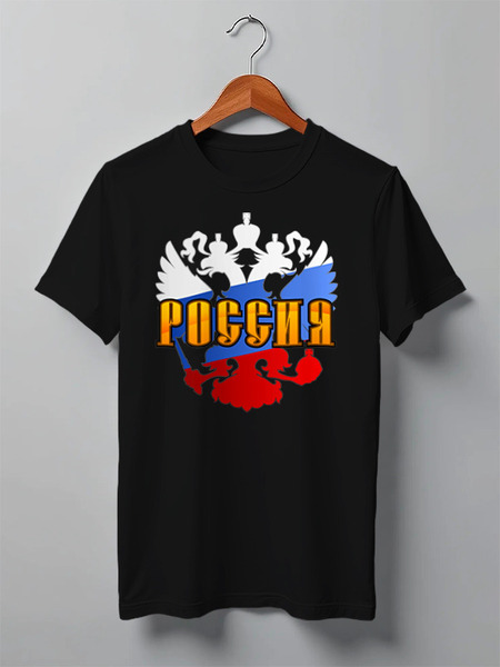 Заказать мужскую футболку в Москве. Футболка классическая Россия от gopotol - готовые дизайны и нанесение принтов.
