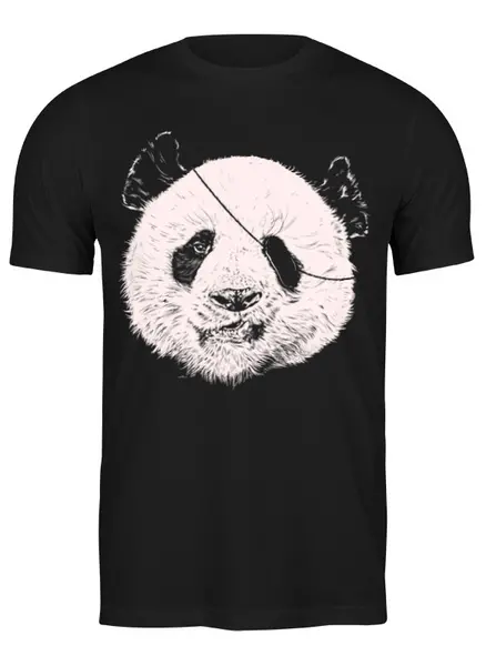 Заказать мужскую футболку в Москве. Футболка классическая Панда Пират от printik - готовые дизайны и нанесение принтов.