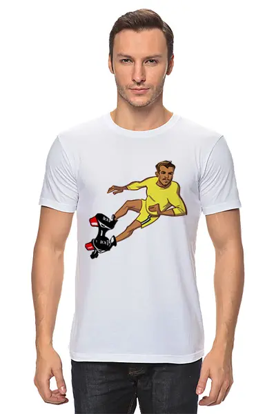Заказать мужскую футболку в Москве. Футболка классическая Вейк! Wake! от Alexandra Manakova - готовые дизайны и нанесение принтов.