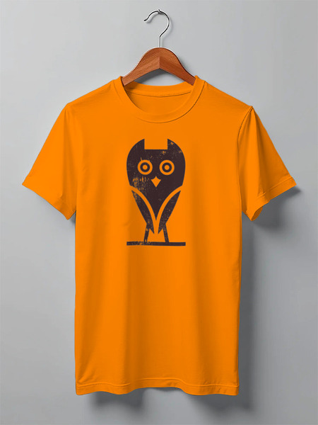 Заказать мужскую футболку в Москве. Футболка классическая Owl Here от oneredfoxstore@gmail.com - готовые дизайны и нанесение принтов.