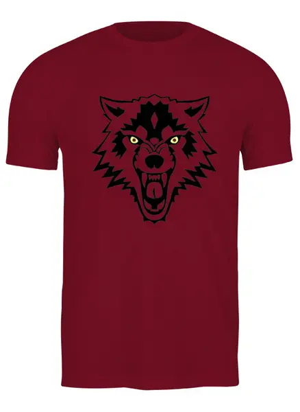 Заказать мужскую футболку в Москве. Футболка классическая Волчья морда от BAD OWL - готовые дизайны и нанесение принтов.
