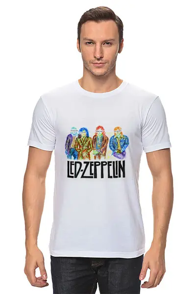 Заказать мужскую футболку в Москве. Футболка классическая Led Zeppelin от Fedor - готовые дизайны и нанесение принтов.