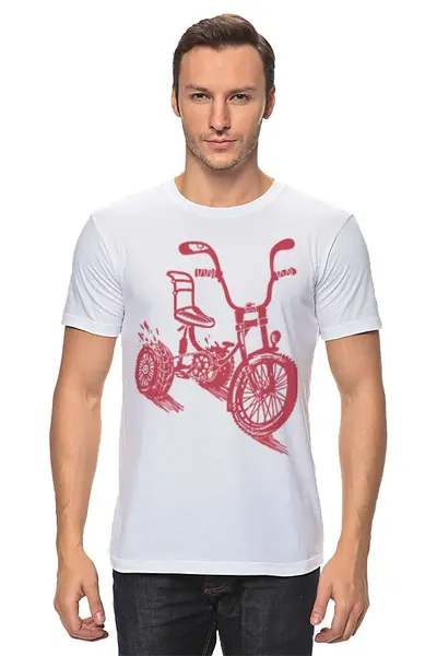 Заказать мужскую футболку в Москве. Футболка классическая Велосипед от qwere - готовые дизайны и нанесение принтов.
