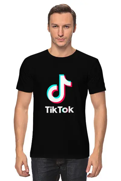 Заказать мужскую футболку в Москве. Футболка классическая TikTok  от DESIGNER   - готовые дизайны и нанесение принтов.