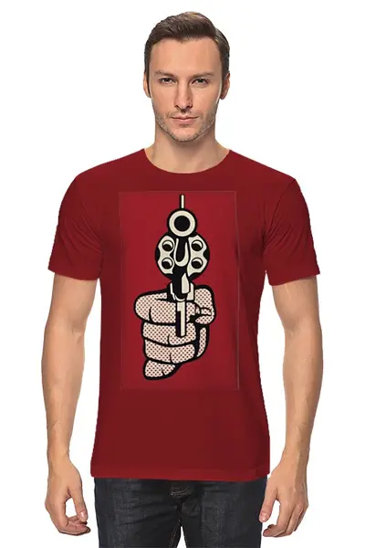 Заказать мужскую футболку в Москве. Футболка классическая Револьвер от Виктор Гришин - готовые дизайны и нанесение принтов.