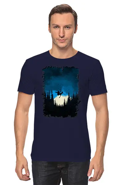 Заказать мужскую футболку в Москве. Футболка классическая Ski Ride от oneredfoxstore@gmail.com - готовые дизайны и нанесение принтов.