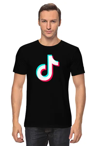 Заказать мужскую футболку в Москве. Футболка классическая TikTok  от DESIGNER   - готовые дизайны и нанесение принтов.
