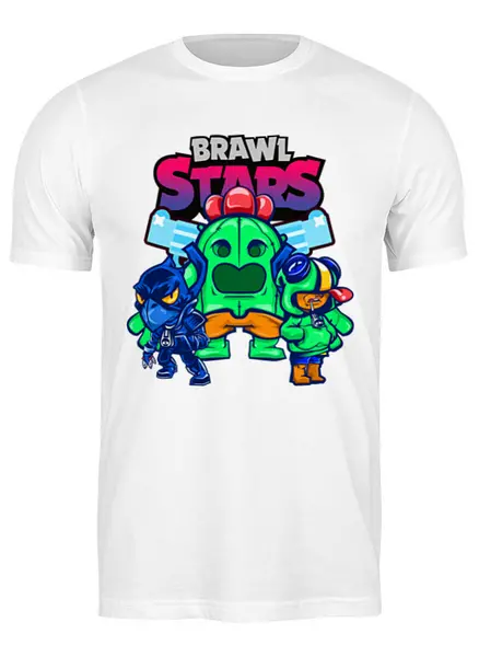 Заказать мужскую футболку в Москве. Футболка классическая Brawl Stars от balden - готовые дизайны и нанесение принтов.