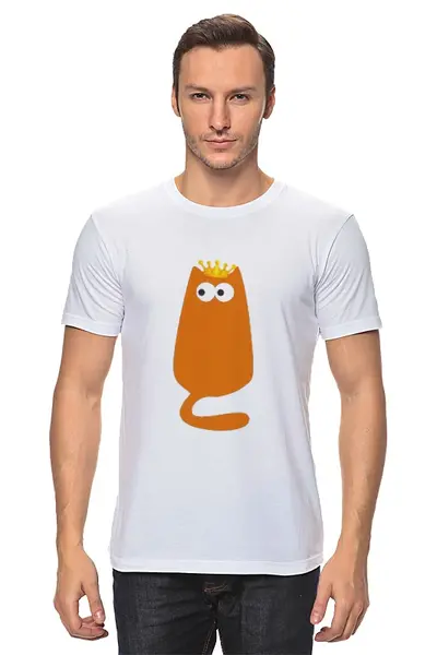 Заказать мужскую футболку в Москве. Футболка классическая Царь-кот от dosiks97 - готовые дизайны и нанесение принтов.