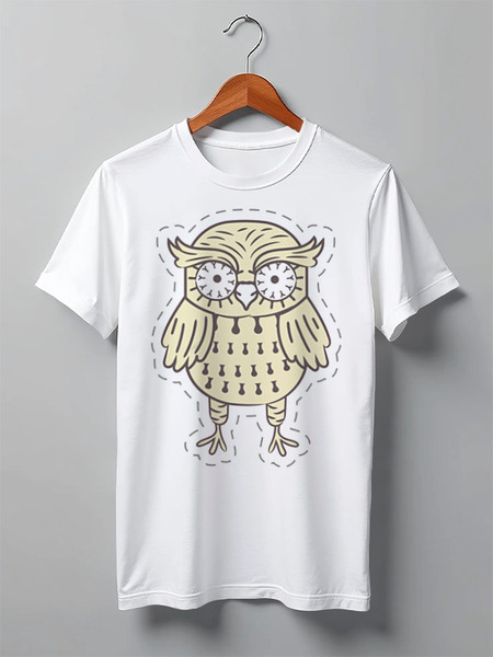 Заказать мужскую футболку в Москве. Футболка классическая Owl Here от oneredfoxstore@gmail.com - готовые дизайны и нанесение принтов.