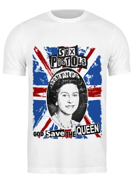 Заказать мужскую футболку в Москве. Футболка классическая Sex Pistols / God Save The Queen от OEX design - готовые дизайны и нанесение принтов.