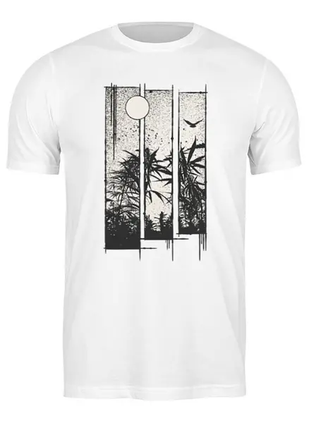Заказать мужскую футболку в Москве. Футболка классическая Wild Weed от oneredfoxstore@gmail.com - готовые дизайны и нанесение принтов.