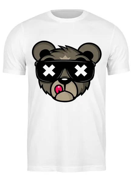 Заказать мужскую футболку в Москве. Футболка классическая Crew Five Cali Bear от Илья Щеблецов - готовые дизайны и нанесение принтов.
