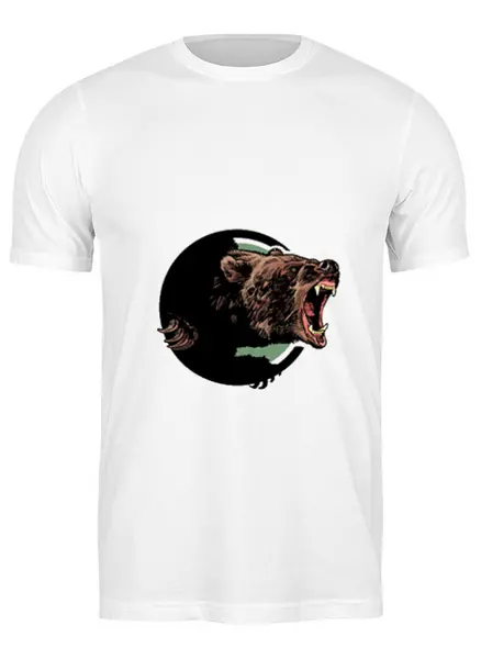 Заказать мужскую футболку в Москве. Футболка классическая Медведь от YellowCloverShop - готовые дизайны и нанесение принтов.