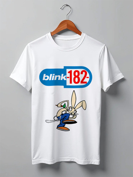 Заказать мужскую футболку в Москве. Футболка классическая blink-182 rabbit от lozerkids - готовые дизайны и нанесение принтов.