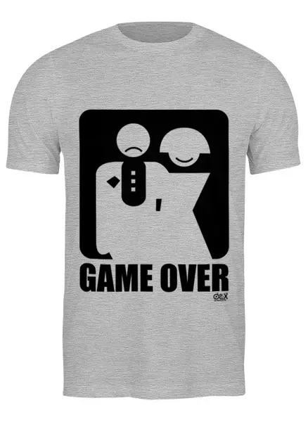 Заказать мужскую футболку в Москве. Футболка классическая Game Over. Конец игре от OEX design - готовые дизайны и нанесение принтов.