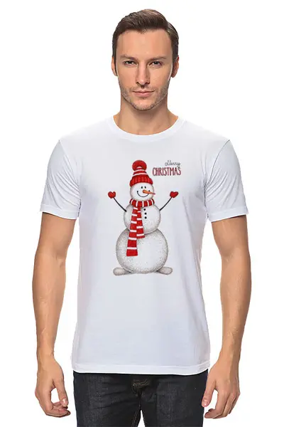 Заказать мужскую футболку в Москве. Футболка классическая Новогодняя   от T-shirt print  - готовые дизайны и нанесение принтов.