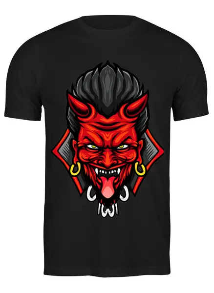 Заказать мужскую футболку в Москве. Футболка классическая Дьявольщина от T-shirt print  - готовые дизайны и нанесение принтов.