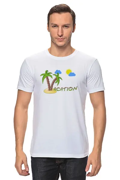 Заказать мужскую футболку в Москве. Футболка классическая [CS:GO Mems] VACation от nakalyae7 - готовые дизайны и нанесение принтов.