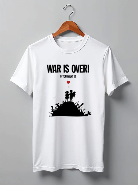 Заказать мужскую футболку в Москве. Футболка классическая war is over от Denis M. - готовые дизайны и нанесение принтов.
