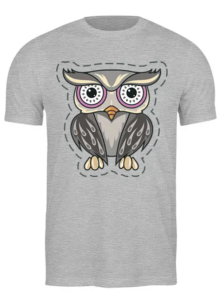 Заказать мужскую футболку в Москве. Футболка классическая Owl Here от oneredfoxstore@gmail.com - готовые дизайны и нанесение принтов.