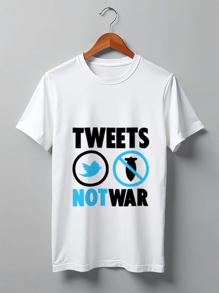Заказать мужскую футболку в Москве. Футболка классическая Tweets Not War от Printio - готовые дизайны и нанесение принтов.