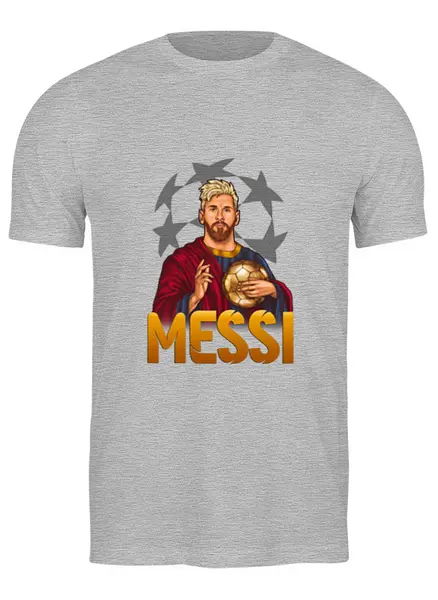 Заказать мужскую футболку в Москве. Футболка классическая Лионель Месси от balden - готовые дизайны и нанесение принтов.